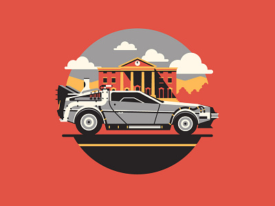 1.21 Gigawatts back to the future car dan kuhlken delorean dkng geometric icon nathan goldman vector