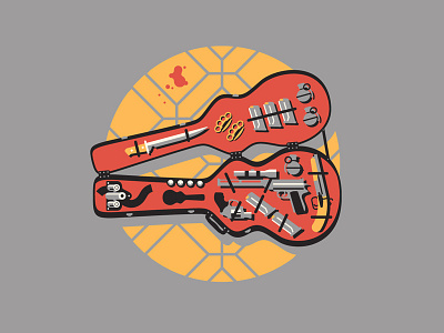 Let's Play antonio banderas dan kuhlken desperado dkng geometric guitar guitar case guns nathan goldman vector