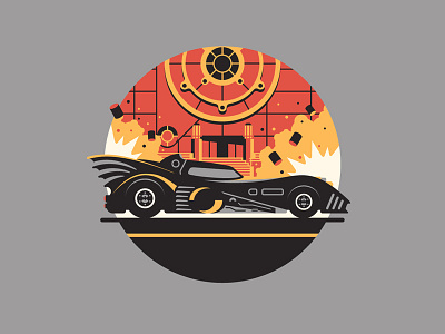 Dance With the Devil batman batmobile car dan kuhlken dkng explosion geometric icon nathan goldman vector