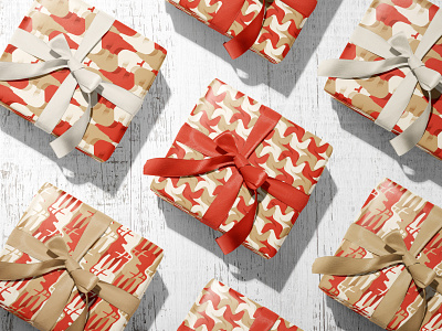 New DKNG Holiday Wrapping Paper! bear dan kuhlken deer design dkng dkng studios dove geometric gift gift wrap holiday illustration nathan goldman pattern present tessellation vector wrapping paper