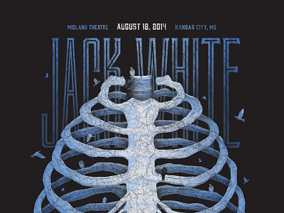 Jack White // Kansas City, MO birdcage birds dan kuhlken dkng jack white nathan goldman poster ribcage screenprint vector