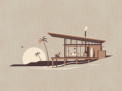 DKNG Cabin Series a-frame architecture beach building cabin dan kuhlken design dkng dkng studios geodesic dome geometric illustration nathan goldman patch pin poster vector
