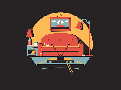 D'oh! couch dan kuhlken dkng icon lamp living room nathan goldman simpsons tv vector