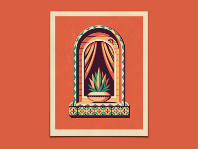 DKNG Ventana Series cactus dan kuhlken design dkng dkng studios geometric illustration mexico nathan goldman poster southwestern succulent vector window