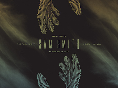 Sam Smith Poster clouds dan kuhlken dkng hands mist mood nathan goldman poster sam smith screenprint seattle vector