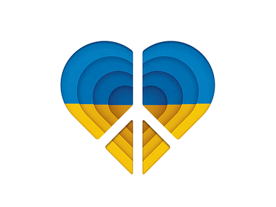 We Stand with Ukraine charity dan kuhlken design dkng dkng studios donate donation flag geometric heart illustration nathan goldman peace ukraine vector