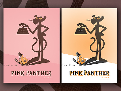 The Pink Panther 50th Anniversary Movie Poster dan kuhlken dkng inspector clouseau nathan goldman panther pink pink panther poster print