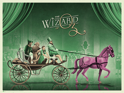 The Wizard Of Oz Poster (Purple) carriage dan kuhlken dkng emerald city horse mondo nathan goldman wizard of oz