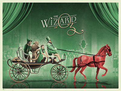 The Wizard Of Oz Poster (Red) carriage dan kuhlken dkng emerald city horse mondo nathan goldman wizard of oz