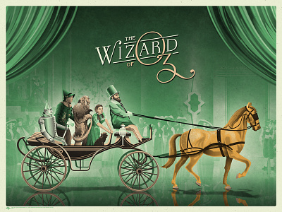 The Wizard Of Oz Poster (Yellow) carriage dan kuhlken dkng emerald city horse mondo nathan goldman wizard of oz