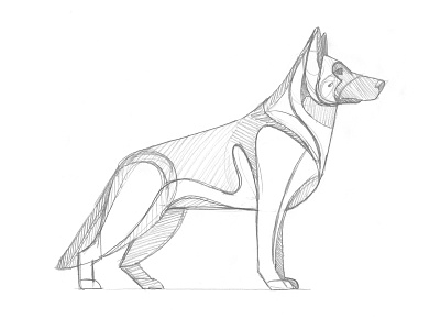 Mystery Project 70.3 dan kuhlken dkng dog geometric german shepherd nathan goldman pencil sketch