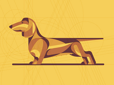 Mystery Project 70.5 dachshund dan kuhlken dkng dog geometric guidelines nathan goldman wiener dog yellow