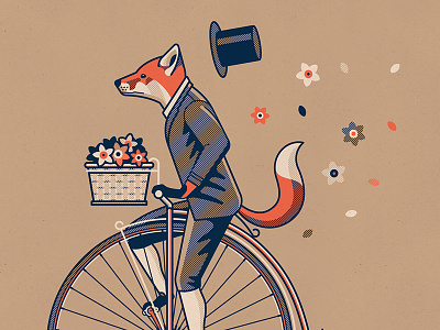 Penny Farthing basket bicycle bike dan kuhlken dkng flowers fox nathan goldman penny farthing suit top hat vector