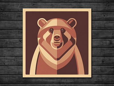 Bear animal bear dan kuhlken dkng face geometric geometry nathan goldman print screenprint