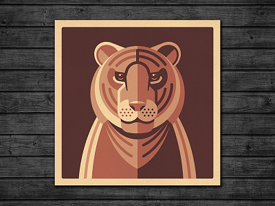 Tiger animal dan kuhlken dkng face geometric geometry nathan goldman print screenprint tiger