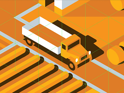 Mystery Project 71 dan kuhlken dkng farm isometric nathan goldman shadow truck vector wheat