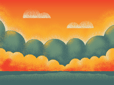 Mystery Project 72 clouds dan kuhlken dither dkng grass nathan goldman stipple sunset texture trees vector