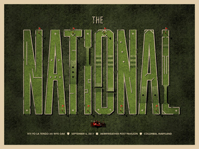 The National course dan kuhlken dkng flag golf green miniature golf nathan goldman national poster screen print silkscreen the national