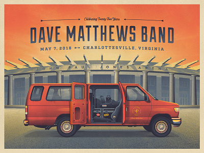 Dave Matthews Band 25th Anniversary car dan kuhlken dave matthews band dkng gear instruments nathan goldman sunset van vector