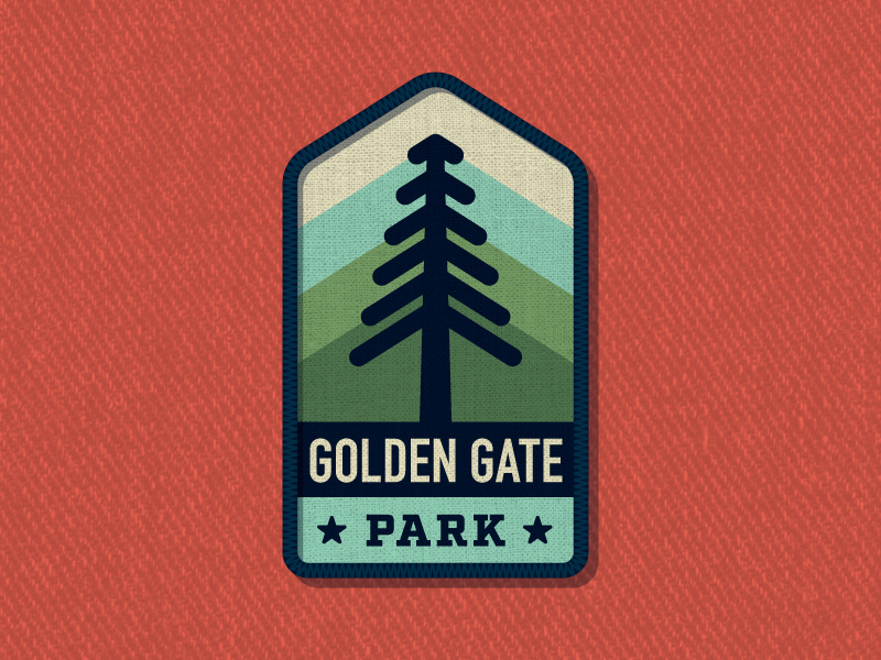 Outside Lands Patch: Golden Gate Park outside lands san francisco nathan goldman dan kuhlken tree logo branding badge patch vector dkng