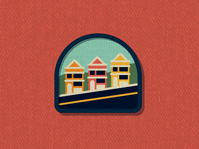 Outside Lands Patch: Painted Ladies badge dan kuhlken dkng icon nathan goldman painted ladies patch retro san francisco vector