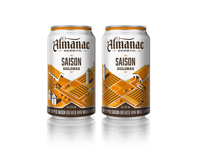 Almanac Beer Co. - Saison Dolores beer can dan kuhlken dkng ipa isometric nathan goldman packaging san francisco vector
