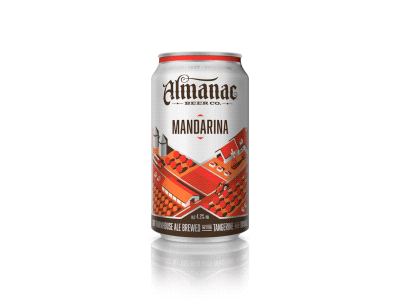 Almanac Beer Co. - Mandarina beer can dan kuhlken dkng isometric mandarina nathan goldman packaging san francisco vector