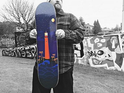 Lighthouse Skateboard Deck by Michelle Francis