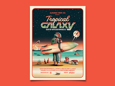 Tropical Galaxy Poster almanac astronaut beer dan kuhlken dkng dkng studios label nathan goldman packaging planet space