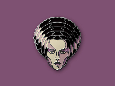 The Bride of Frankenstein Enamel Pin dan kuhlken dkng dkng studios enamel pin frankenstein monster nathan goldman pin the bride of frankenstein universal monster