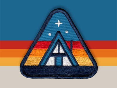 Cabin Patch a frame badge cabin dan kuhlken dkng dkng studios icon logo nathan goldman patch retro vector