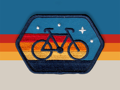 Cyclist Patch a-frame badge cabin dan kuhlken dkng dkng studios icon logo nathan goldman patch retro vector