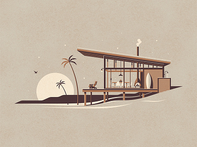 La Jolla Art Print a frame beach beach house cabin dan kuhlken dkng dkng studios modern moon nathan goldman ocean palm tree