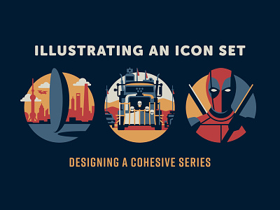 Illustrating an Icon Set: Design a Cohesive Series adobe arrival badge dan kuhlken deadpool dkng dkng studios icon illustrator mad max nathan goldman skillshare