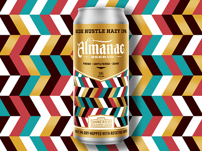 Side Hustle Hazy IPA almanac beer can dan kuhlken dkng dkng studios geometric nathan goldman packaging