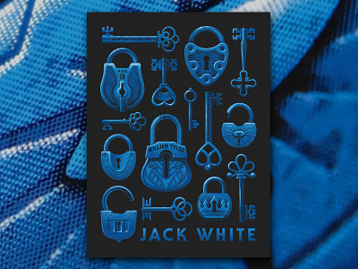 Jack White (Bakersfield 8/18/18) bakersfield dan kuhlken dkng dkng studios geometric jack white key keys lock locks nathan goldman silkscreen vector