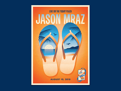 Jason Mraz beach dan kuhlken dkng jason mraz nathan goldman ocean palm tree poster sandals seagull sun vector