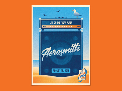Aerosmith aerosmith amp amplifier beach dan kuhlken dkng geometric nathan goldman ocean poster seagull seagulls summer vector