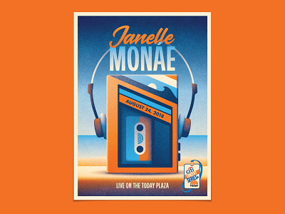 Janelle Monáe beach cassette cassette tape cassettes dan kuhlken dkng dkng studios geometric headphones nathan goldman poster vector walkman