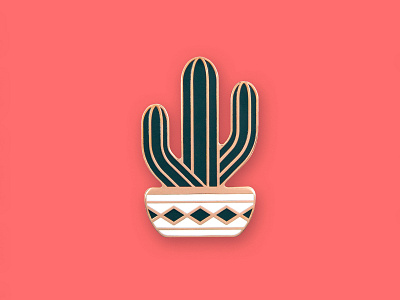 Saguaro Pin cacti cactus dan kuhlken dkng dkng studios geometric icon nathan goldman pot saguaro succulent
