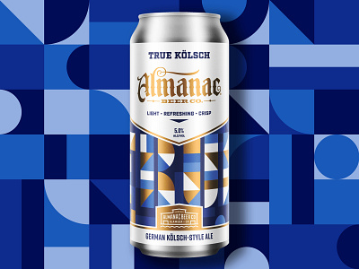 Almanac Beer Co. True Kölsch ale almanac beer dan kuhlken design dkng dkng studios geometric kolsch nathan goldman packaging