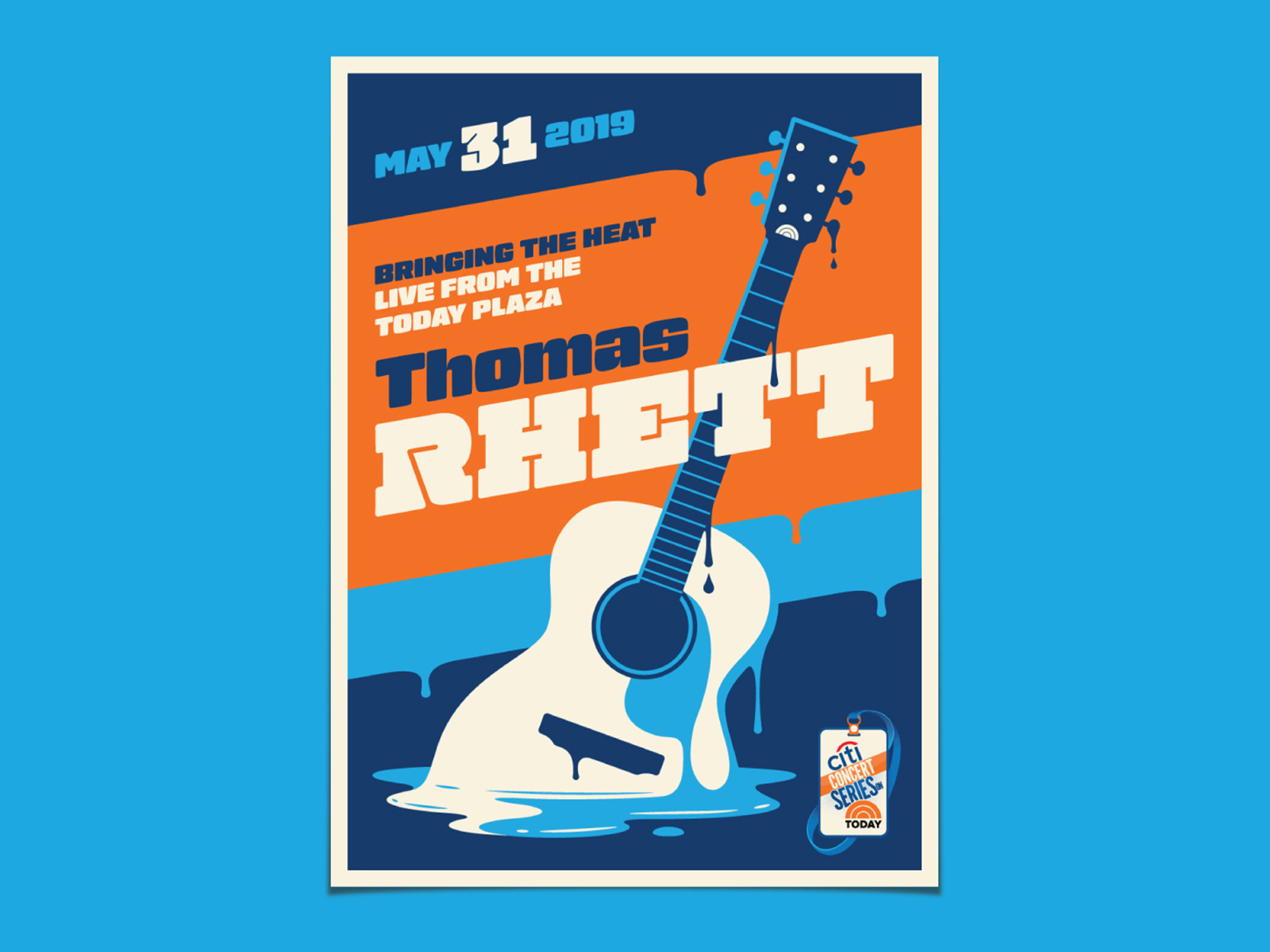 Thomas Rhett thomas rhett acoustic today dripping melting guitar illustration dkng studios poster vector dkng nathan goldman dan kuhlken
