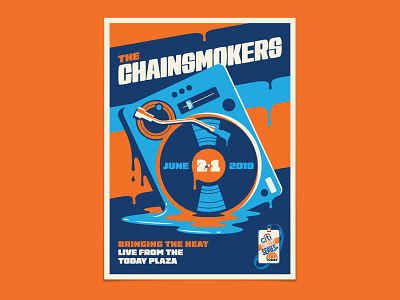 The Chainsmokers chainsmokers dan kuhlken dj dkng dkng studios drip dripping geometric illustration melting nathan goldman new york poster turntable vector