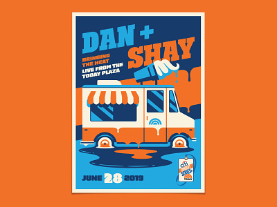 Dan and Shay dan kuhlken design dkng dkng studios dripping geometric ice cream truck icecream illustration melting nathan goldman poster summer today vector