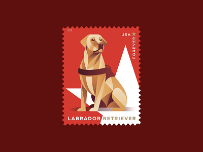 Labrador Retriever canine dan kuhlken design dkng dkng studios dog labrador retriever geometric illustration nathan goldman philately postage stamp star usps vector