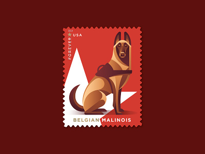 Belgian Malinois belgian malinois dan kuhlken dkng dkng studios dog dogs geometric illustration nathan goldman philately postage stamp star usps vector