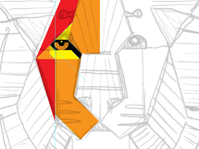 Mystery Project 36 dan kuhlken face lion polygon process sketch vector