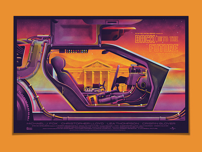 DKNG at Designer Con 2019 (Booth #2219) back to the future dan kuhlken delorean dkng dkng studios illustration nathan goldman poster screen print silkscreen texture vector