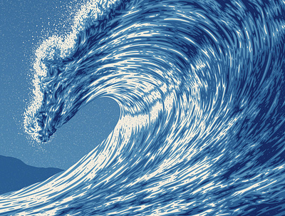Wave One Art Print dan kuhlken dkng dkng studios nathan goldman ocean poster screen print silkscreen swell texture vector wave