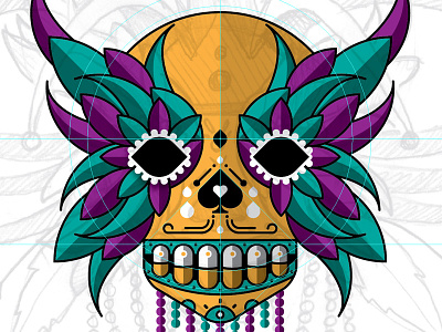 Mystery Project 38.1 dan kuhlken day of the dead dia de los muertos dkng feathers mardi gras mask nathan goldman skull vector